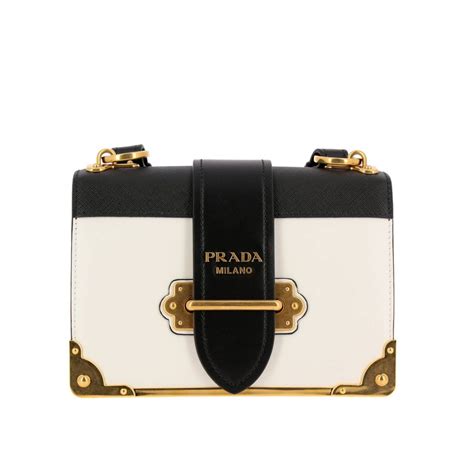 prada tasche weiß schwarz|prada taschen damen.